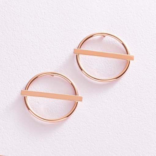 Золотые серьги - пусеты "Баланс" с07788