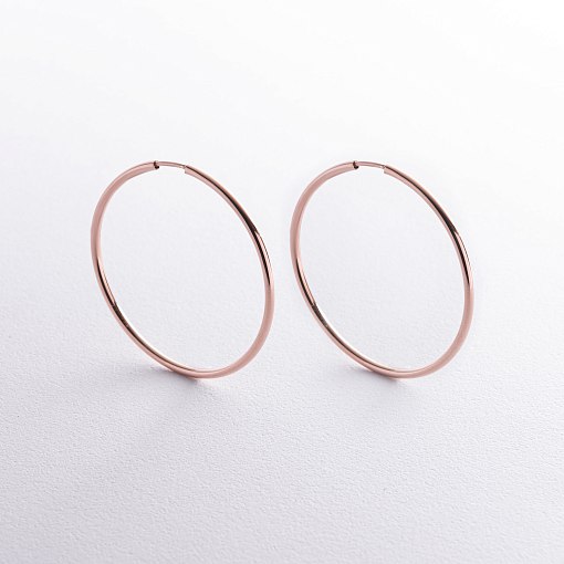 Серьги - кольца в красном золоте (4.3 см) с02015