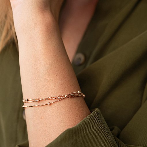 Браслет "Шарики" в красном золоте б05133 4