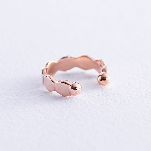 Серьга - каффа "Грани" в красном золоте с07910 3