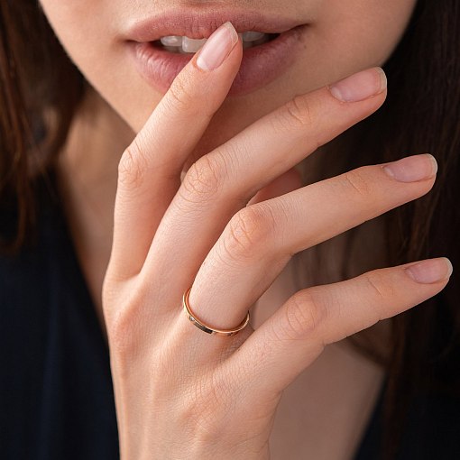 Золота каблучка з фіанітами в стилі мінімалізм к06556 4