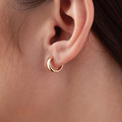 Серьги - кольца в желтом золоте с08378 5